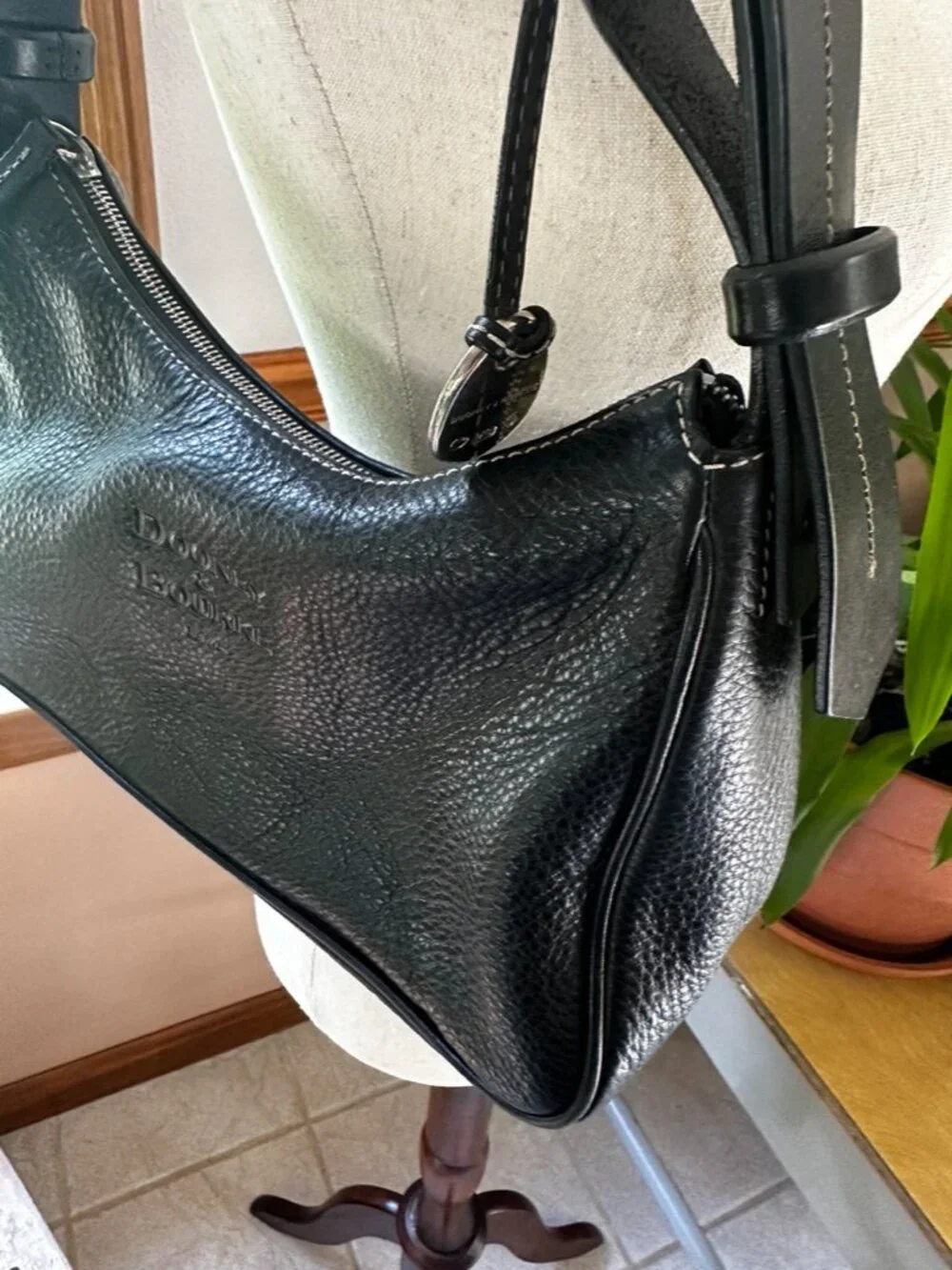 Dooney & Bourke Black Pebbled Leather Handbag, Very Good Condition